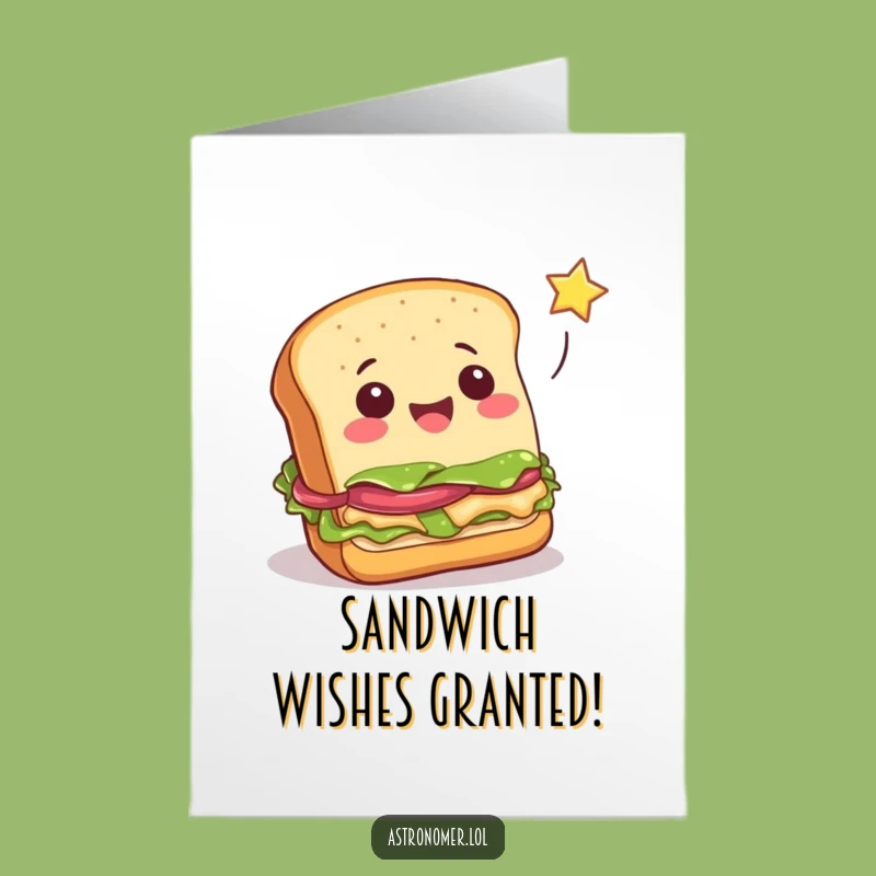 Free Printable Sandwich Birthday Card: Funny Star Catch, Downloadable Gift of Wishes