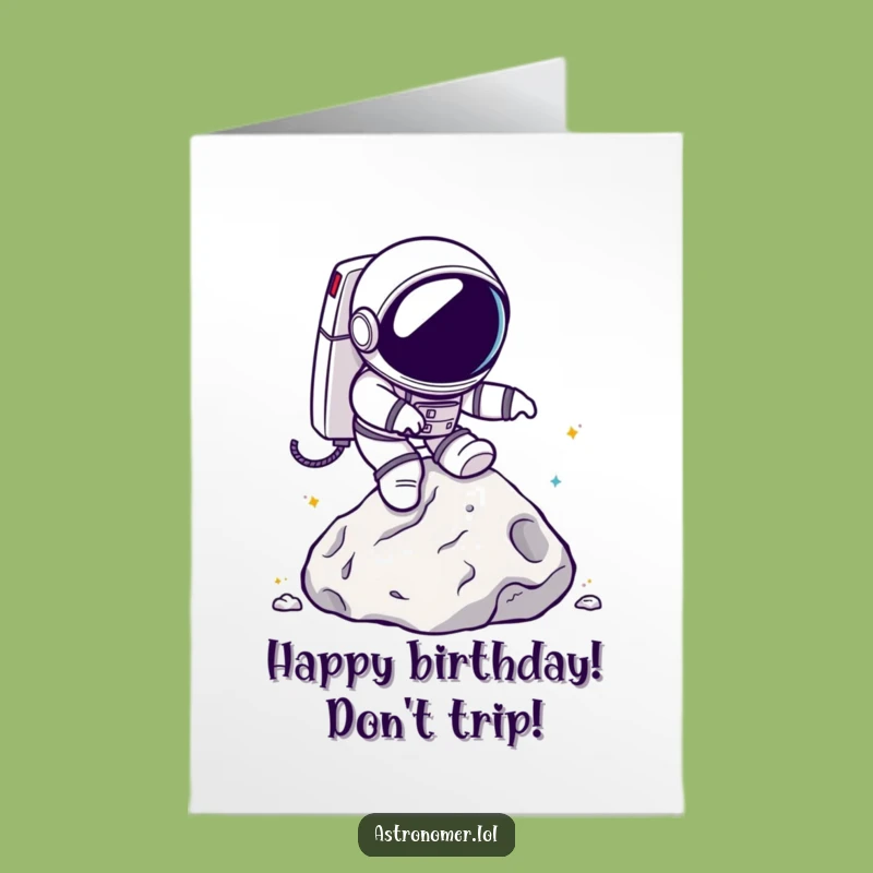 Free Printable Bday Card: Chibi Astronaut's Funny Fall to Celebrate!