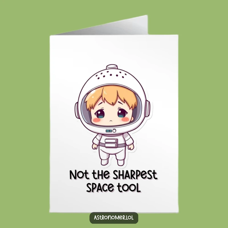 Funny Free Printable Birthday Card: Confused Astronaut Colander Head - Downloadable Gift