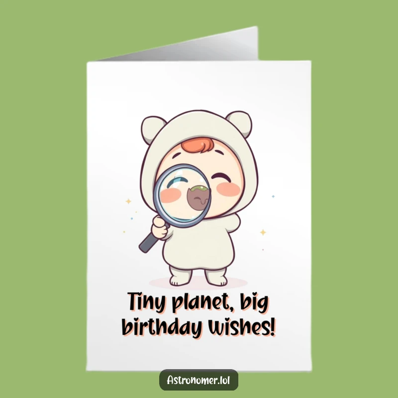 Free Printable Birthday Card: Funny Alien Explorer Sees Your Big Day