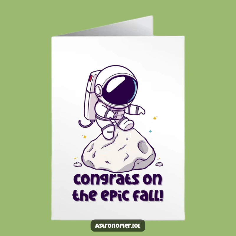 Free Printable Congrats Card: Astronaut's Tumble for Your Win!