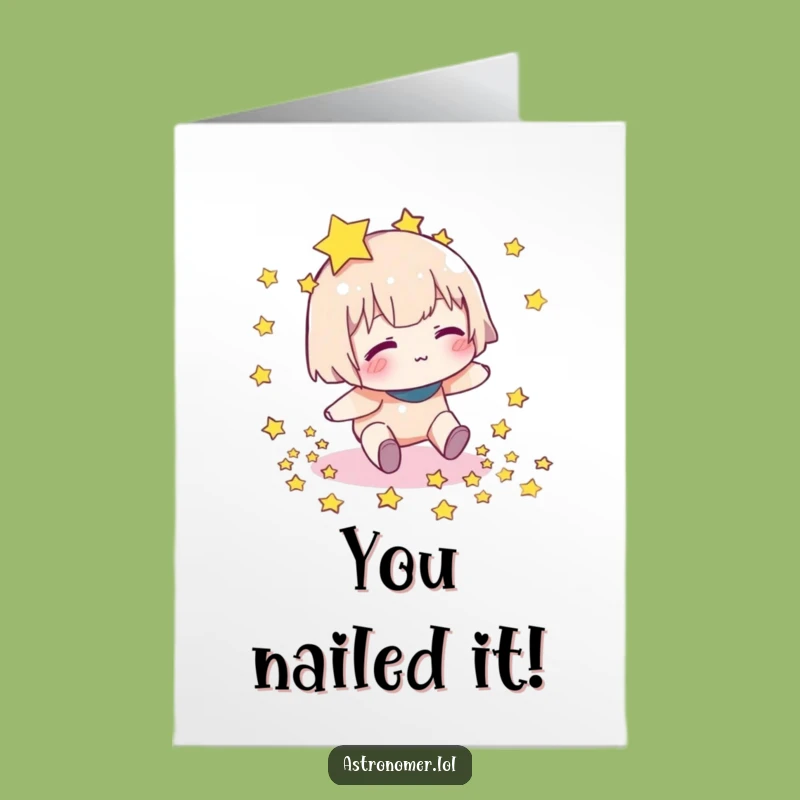 Free Printable Congratulations Card: Stumbling Star Dropper - Funny Downloadable Success Card