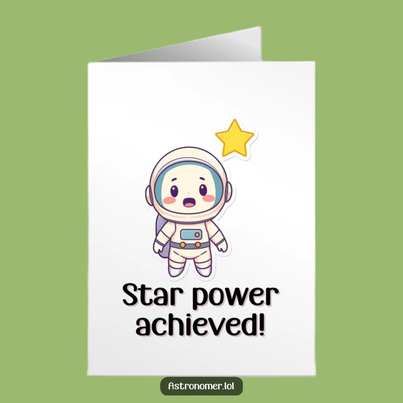 Congrats Card Free Printable: Surprised Astronaut, Wish Granted Downloadable Gift