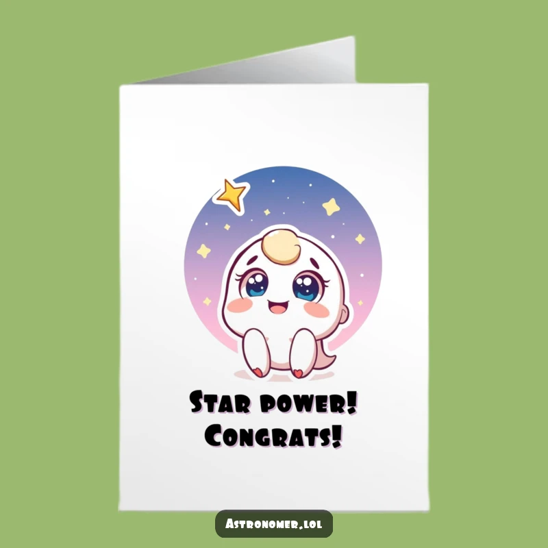 Free Printable Congrats Card: Funny Star Watcher Celebrates Big Wins
