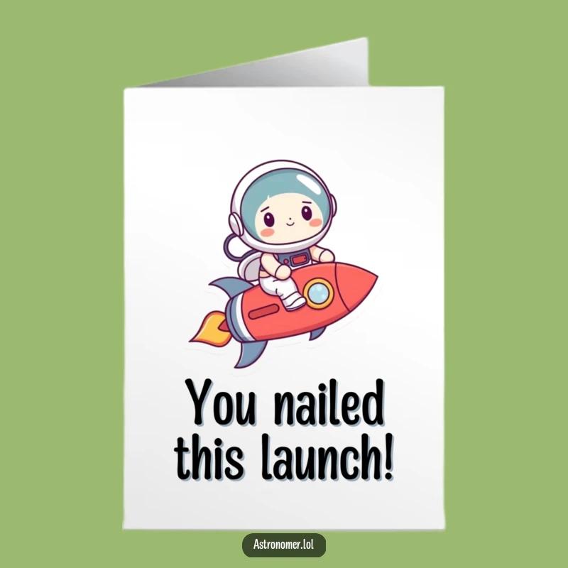 Free Printable Astronaut Con-gradulations Card: Funny Crooked Rocket Gift