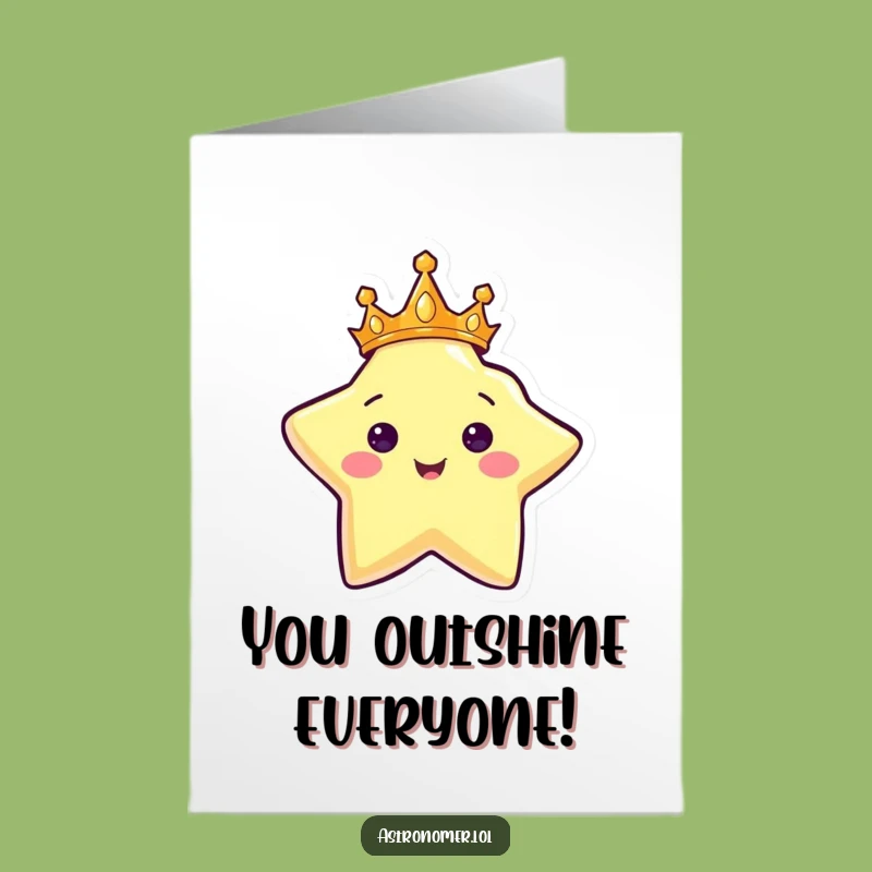Free Printable Star Congrats Card: Crowned & Shining Downloadable Success Gift