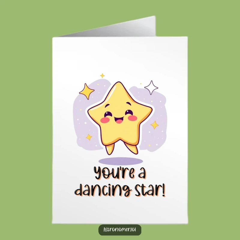 Free Printable Congrats Card: Dancing Star - Festive Download