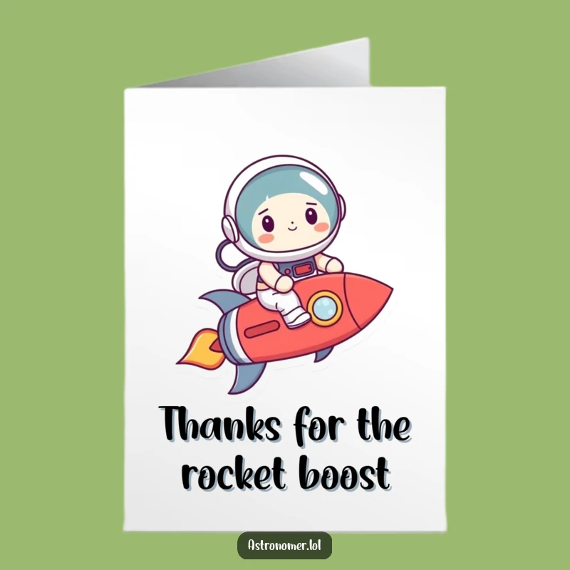 Free Printable Astronaut Thank You Card: Funny Crooked Rocket Humorous Gift