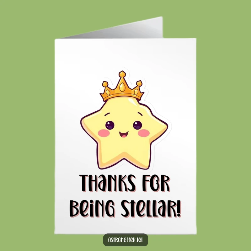 Free Printable Star Thank You Card: Crowned & Shining Downloadable Gratitude