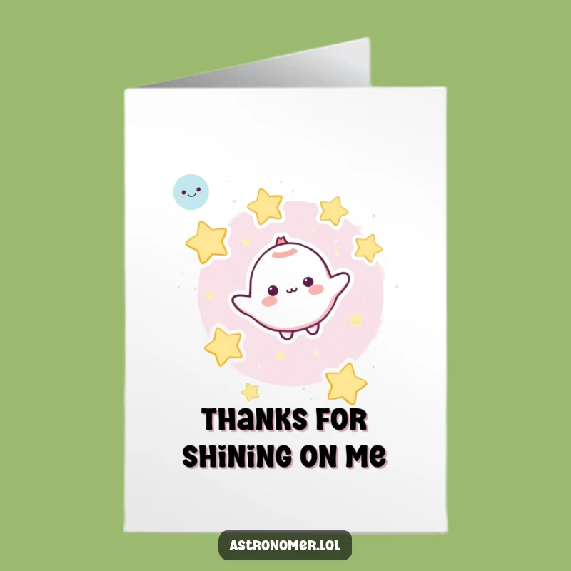 Free Printable Thank You Card: Floating Character & Stars - Grateful Downloadable Greetings