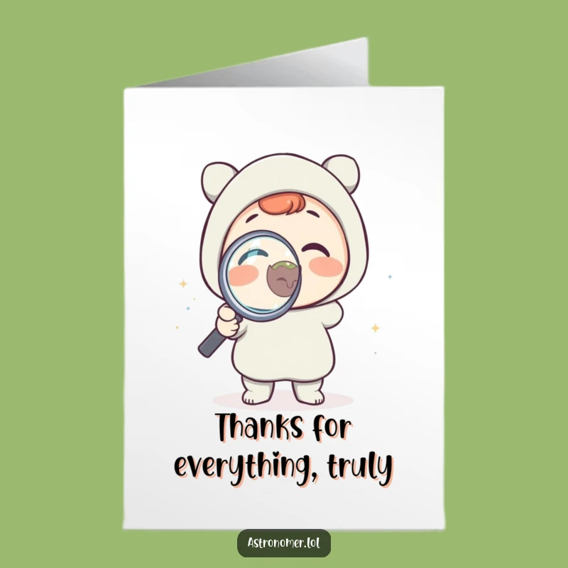 Free Printable Thank You Card: Funny Alien Explores Your Kindness