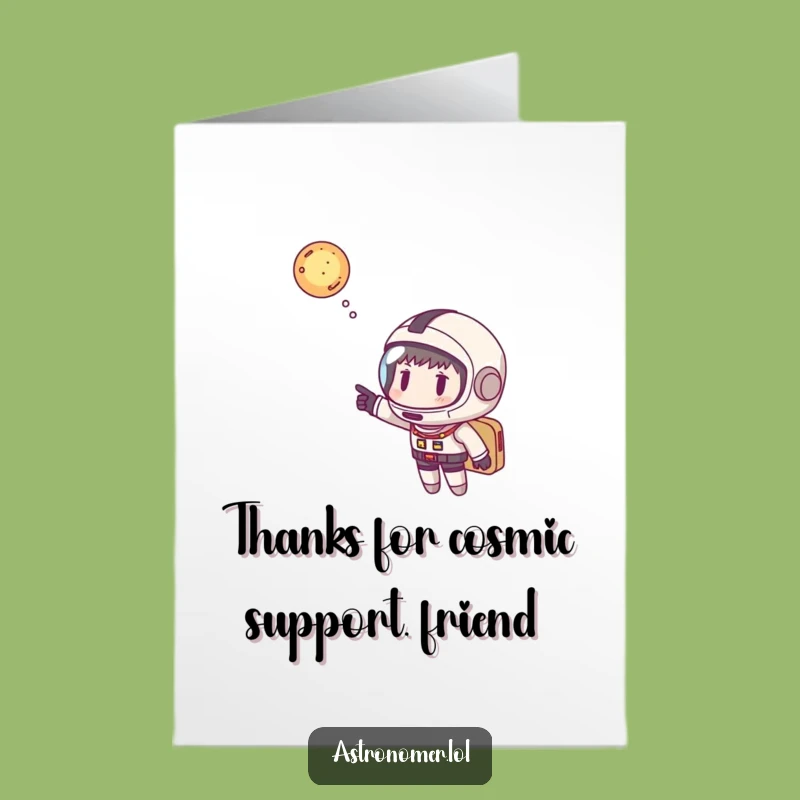 Free Printable Thank You Card: Funny Space Explorer Helmet, Galactic Gratitude