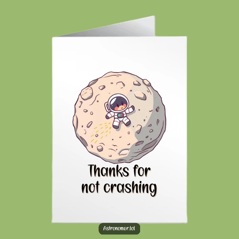 Funny Free Printable Thank You Card: Astronaut Oops - Downloadable Humor