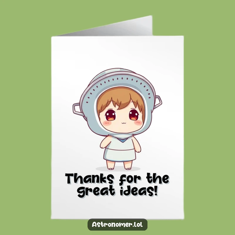 Funny Free Printable Thank You Card: Colander Helmet - Quirky Grateful Downloadable