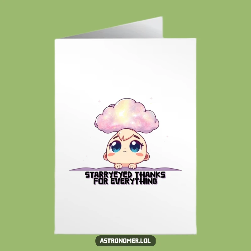 Free Printable Thank You Card: Wide-Eyed Wonder at Nebula, Galactic Thanks
