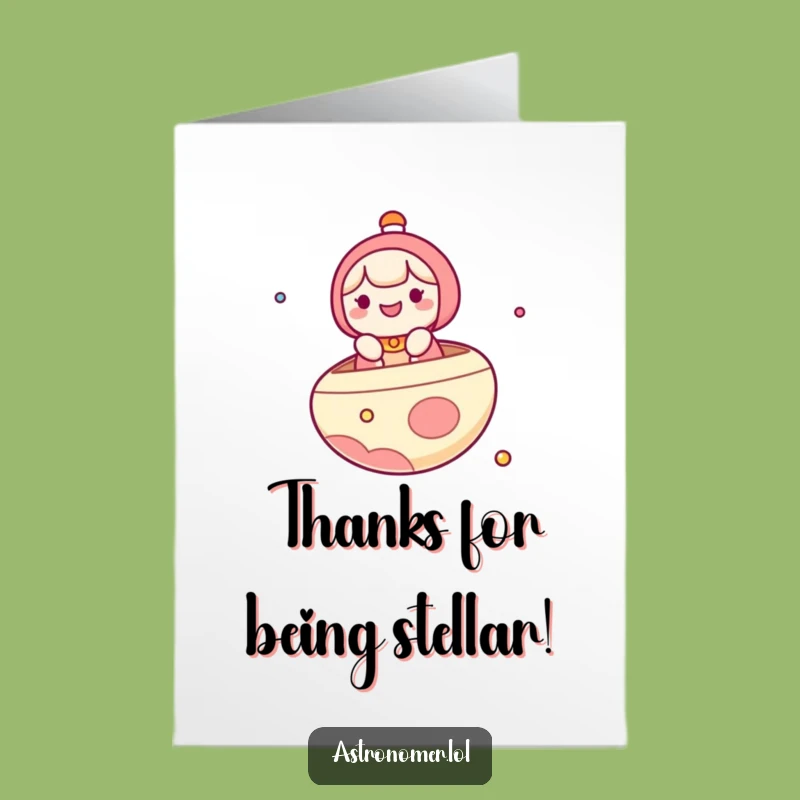 Free Printable Kawaii Space Boat Thank You Card: Whimsical Downloadable Gift for Galactic Gratitude