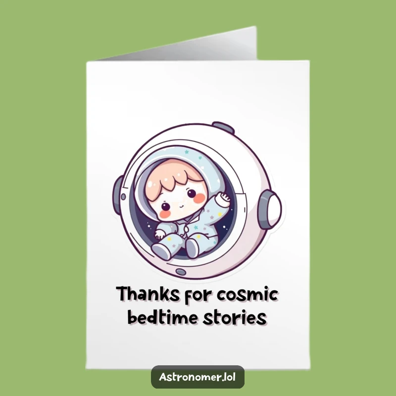 Free Printable Thank You Card: Starry Pajamas, Comical Space Thanks