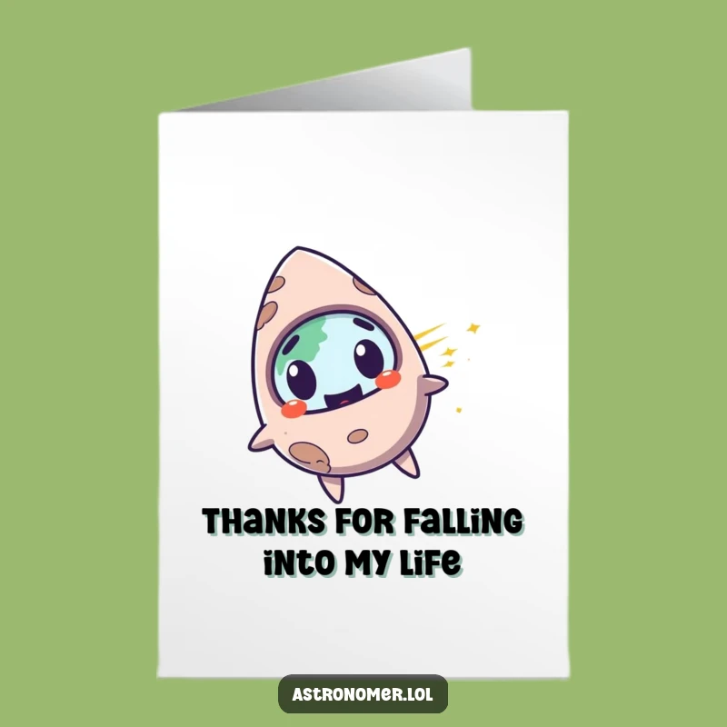 Free Printable Meteorite Thank You Card: Funny Grinning Zoom Humorous Gift