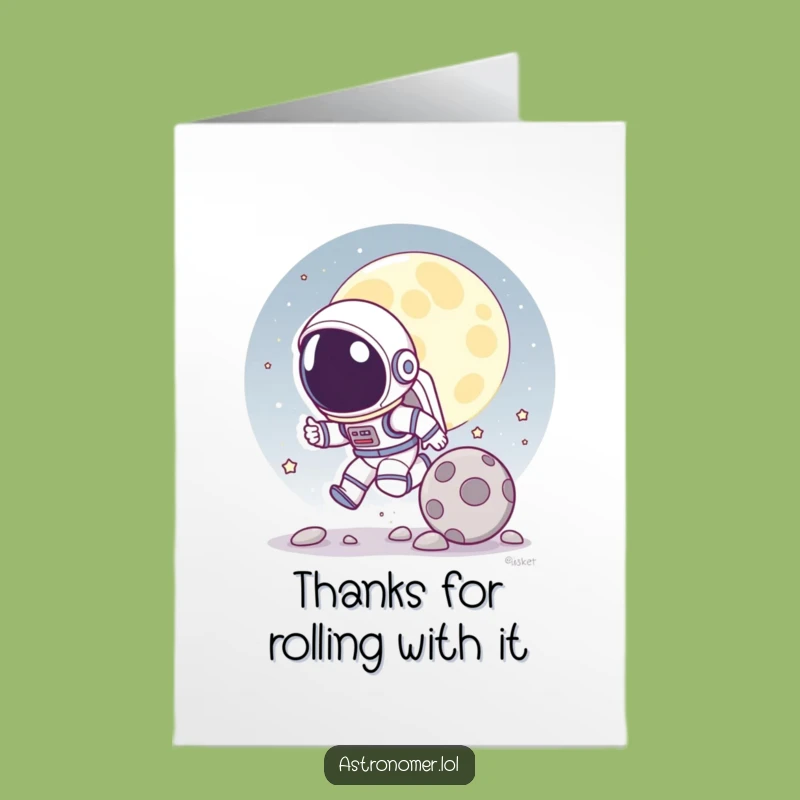 Funny Free Printable Thank You Card: Astronaut's Playful Pursuit - Downloadable
