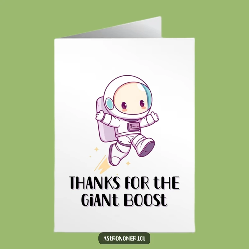 Free Printable Thank You Card: Giant Leap Character - Grateful Downloadable Message