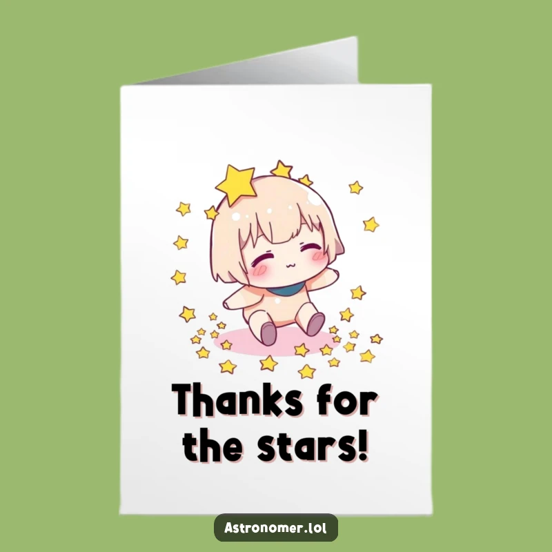 Funny Free Printable Thank You Card: Stumbling Star Dropper - Grateful Downloadable Note