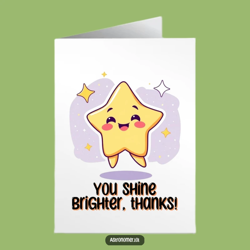 Free Printable Thank You Card: Dancing Star - Cheerful Download