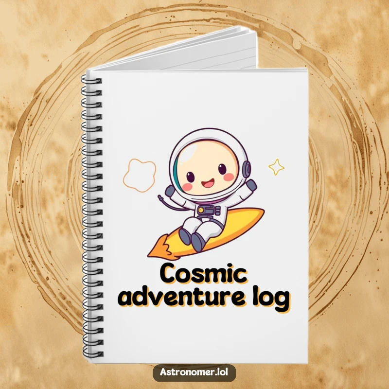 Funny Notebook: A cheerful astronaut rides a comet, inspiring creativity and galactic note-taking.