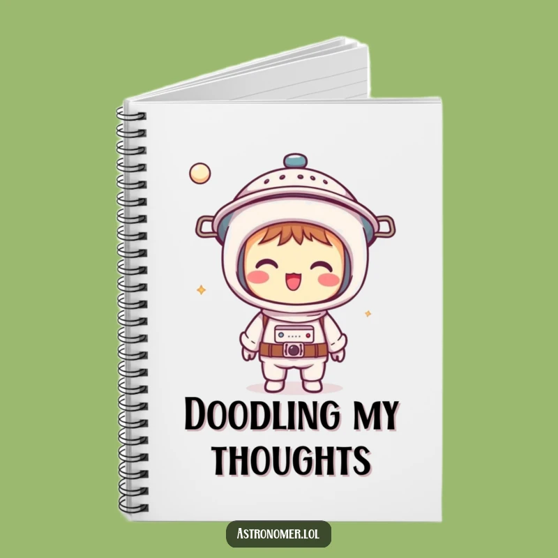 Funny Kawaii Astronomer Notebook: Colander Helmet Journal - Humorous Gift
