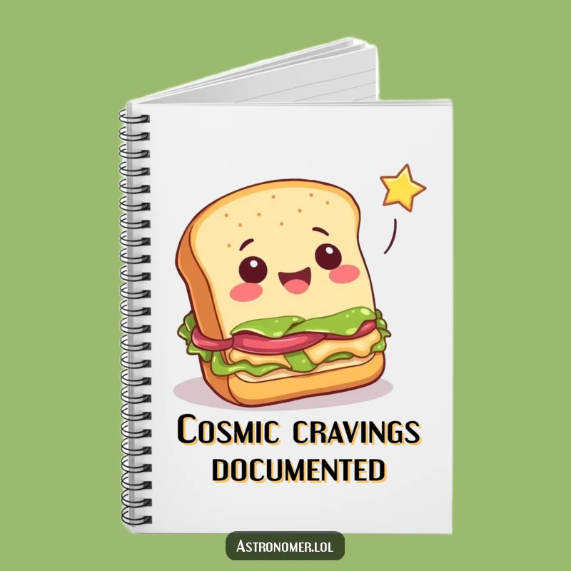 Funny Cheerful Sandwich Star Catcher Notebook - Whimsical Journal for Foodies!
