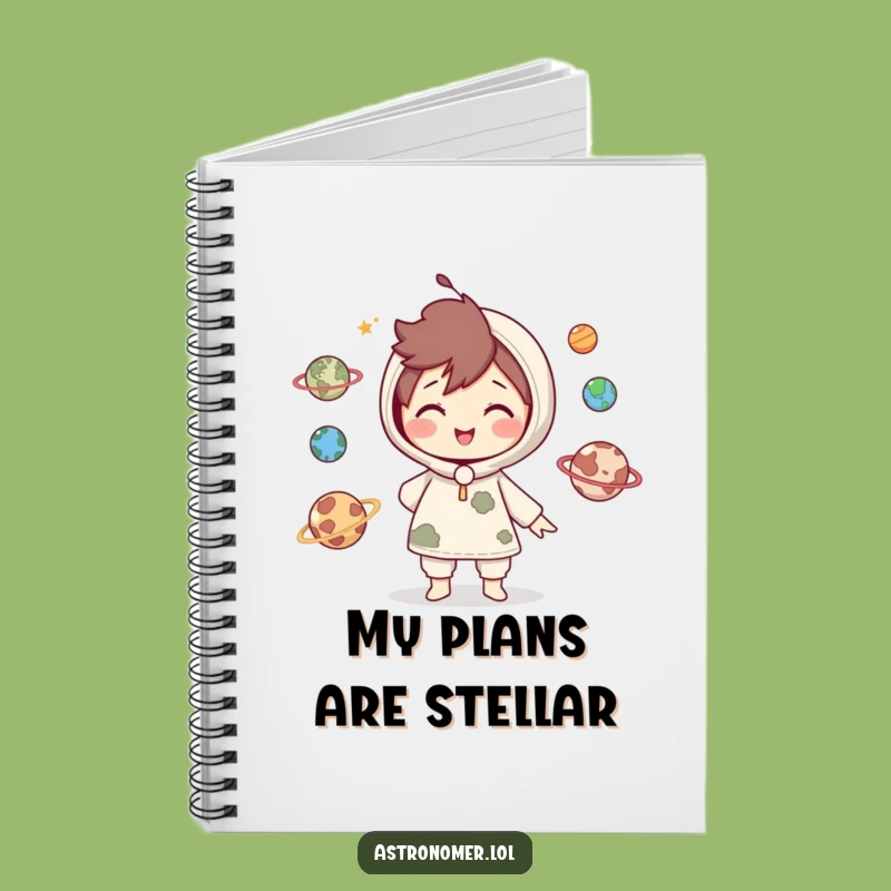 Funny Juggling Ideas Notebook: Cute Character's Cosmic Plans Funny Gift