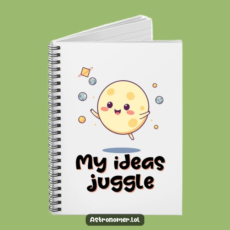 Funny Moon Juggling Notebook - Organize Your Cosmic Thoughts!