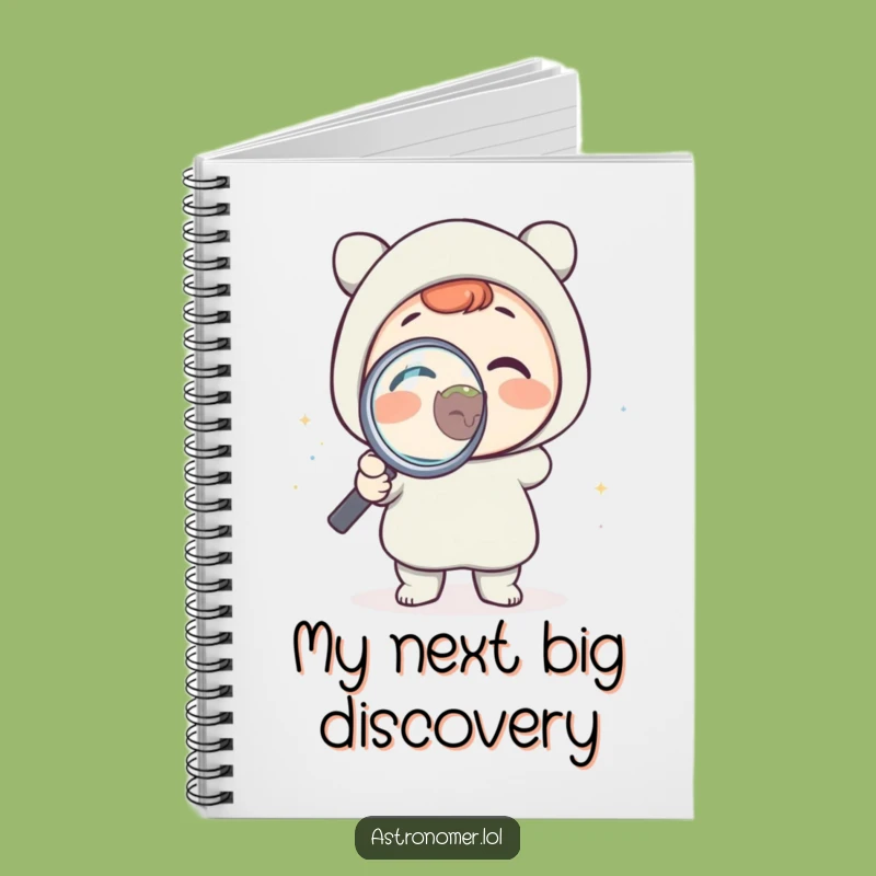 Funny Science Notebook: Delighted Character Examines Tiny Planet, Great Funny Gift