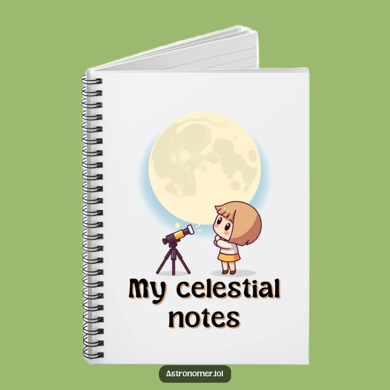Funny Kawaii Astronomer Notebook: Curious Moon Journal - Humorous Gift