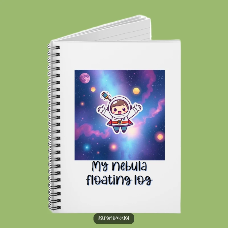 Funny Kawaii Astronomer Notebook: Happy Nebula Floater Journal