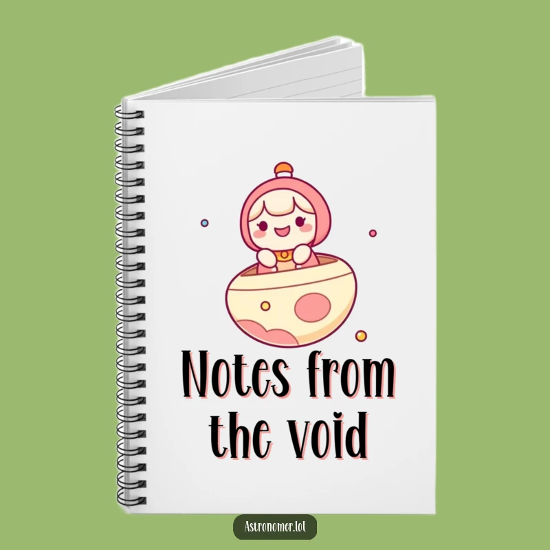 Funny Kawaii Notebook, Space Traveler Journaling on a Planet Boat, Perfect Funny Gift!