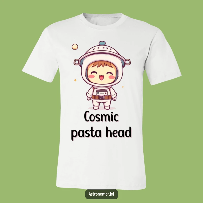 Funny Kawaii Astronomer T-Shirt: Colander Helmet Tee - Perfect Humorous Gift