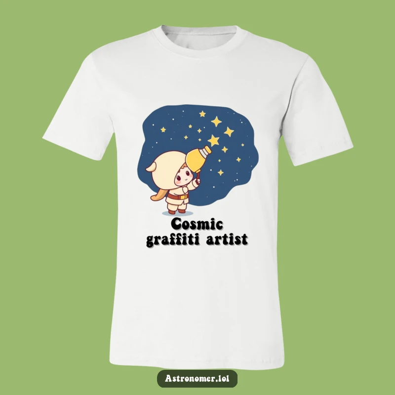 Funny Kawaii Astronomer T-Shirt: Mischievous Star Painter Tee