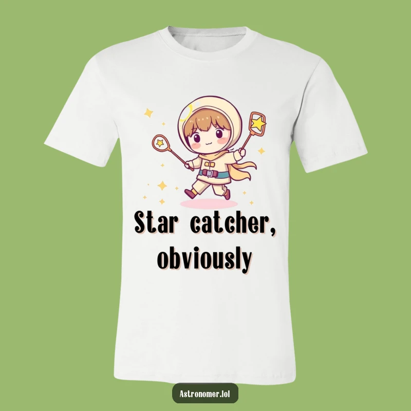 Funny Kawaii Astronomer T-Shirt: Shooting Star Chase Tee - Humorous Gift