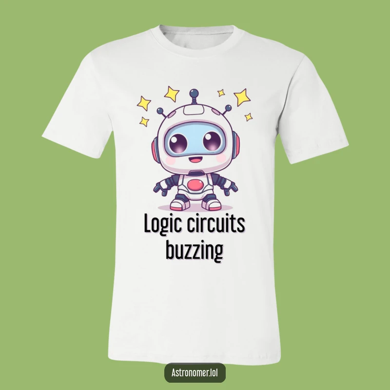 Funny Robot Star Gazer T-Shirt: Whimsical Celestial Wonder Tee Gift Idea
