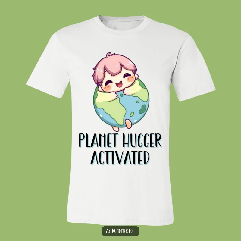 Funny Cosmic Embrace T-Shirt: Cute Character's Planet Love Funny Gift