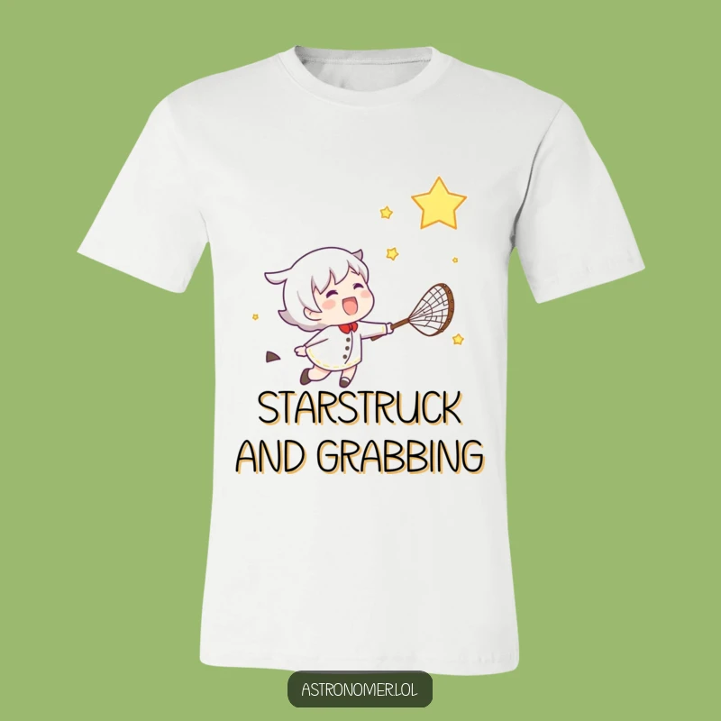 Funny Star Chaser T-Shirt: Gleeful Net Catcher Tee for Happy Go-Getters