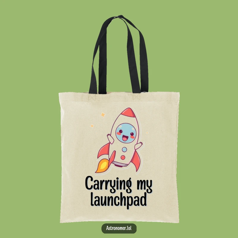Funny Rocket Blast Tote Bag: Joyful Character - Perfect Funny Gift