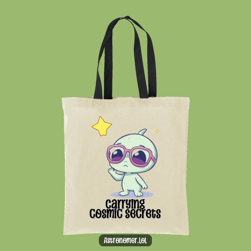 Funny Alien Star Gazer Tote Bag: Cute Sci-Fi Accessory and Humorous Gift