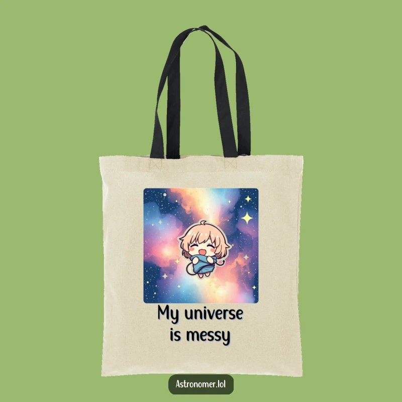 Funny Nebula Character Tote Bag: Giggling Cosmic Chaos - Perfect Funny Gift