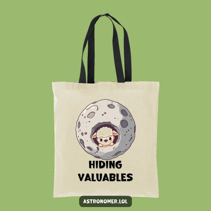 Funny Sheepish Creature Asteroid Tote Bag: Carry Your Cosmic Secrets
